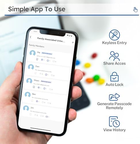 Smart Door Lock with fingerprint app entry weather-resistant