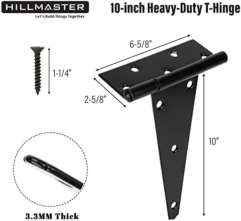 Strong Rust-Resistant T-Strap Hinges for sheds and Barn Doors