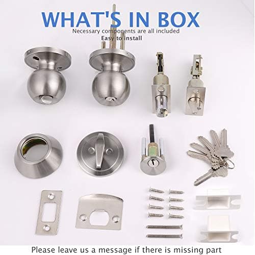 Professional Outdoor Door Knob Set Keyed Alike 4-Pack