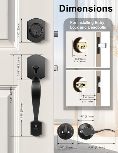 Tinewa Front Door Handle Set with Deadbolt Replacement