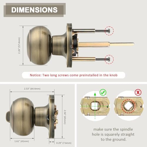 Probrico Stainless Steel Door Knobs Set