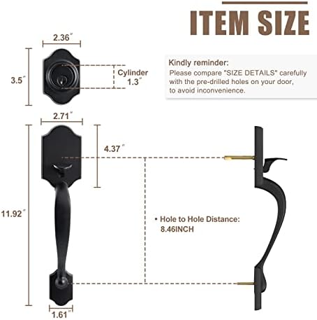 Upgraded Entry Door Lock Set with Matte Black Finishes