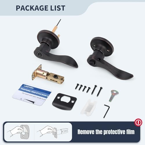 3-Piece Oil-Rubbed Bronze Door Handles Set
