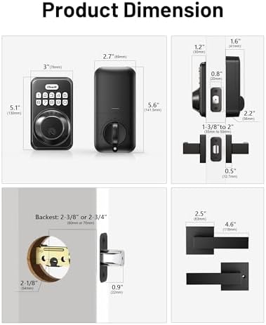 Zowill Keyless Entry Door Lock with 2 Lever Handles