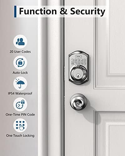 Smart Deadbolt Lock with Keypad for Front Door Keyless Entry Security