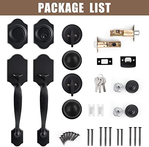 Upgraded Entry Door Lock Set with Matte Black Finishes