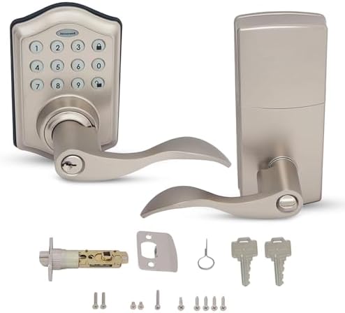 Modern Keyless Entry Door Lock with 50 Codes SATIN NiKEL FINISH