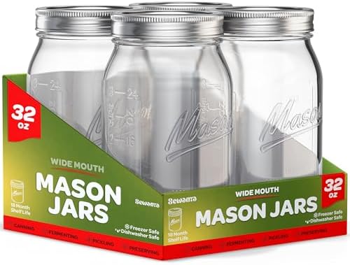 SEWANTA 4-Pack Mason Jars