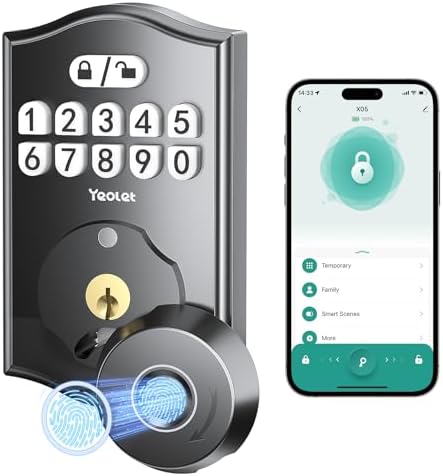 Yeolet Keyless Entry Door Lock with App Control Anti-Peeping Code