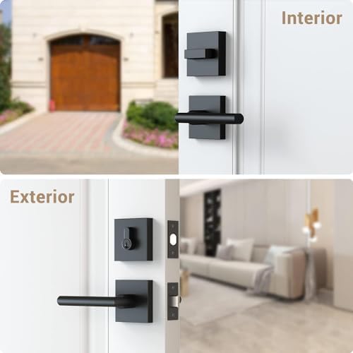 Ohuhu Door Lock Set Matte Black Design