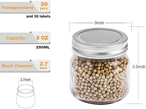 Indispensable Mason Jars - Small 8oz Canning Jars wSilver Lids