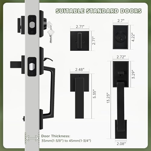 Secure your home with a double front door lock in matte black
