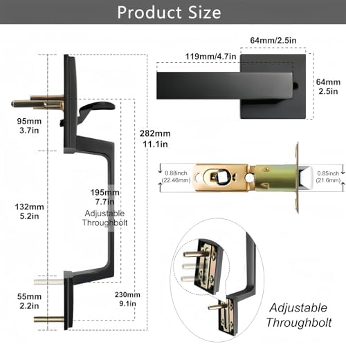 Vo XMude Front Door Handle Set for Exterior Doors