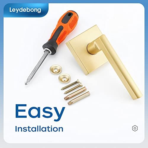 10-Piece Set of Leydebong Dummy Door Handles in Satin Brass