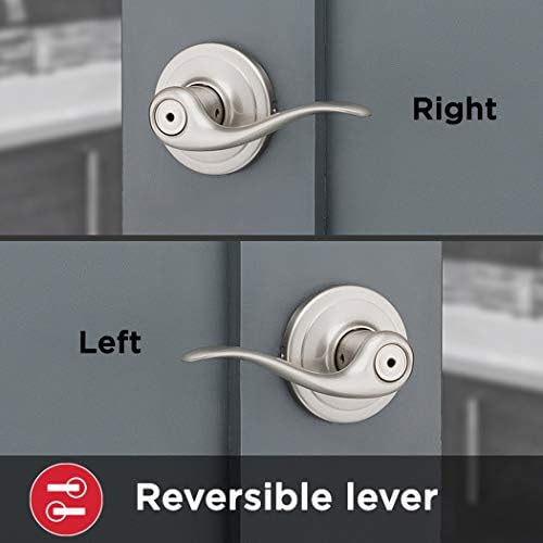 Kwikset Tustin Door Handle with Lock Privacy Microban Easy Install
