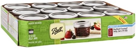 Ball Mason 4oz Quilted Jelly Jars with Lids and Bands Set of 12