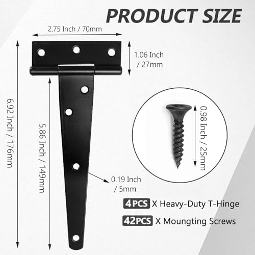 Premium 4-Pack 6 Hinges for Barn Doors