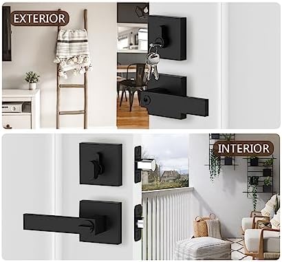 Black Door Handle Deadbolt Set