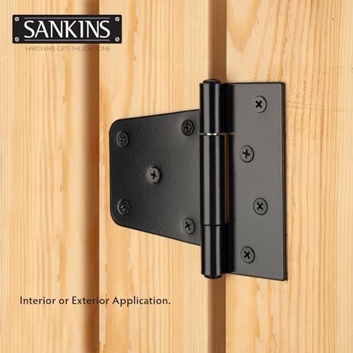 Durable 3-12 Gate Hinges Black Iron for Wooden Fences