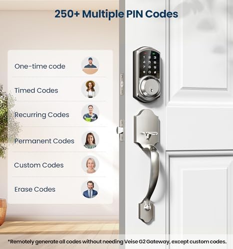 Veise Smart Front Door Lock Set with App Control Keypad