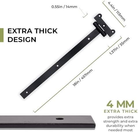 DIYWorld 18-Inch Black Door Hinges