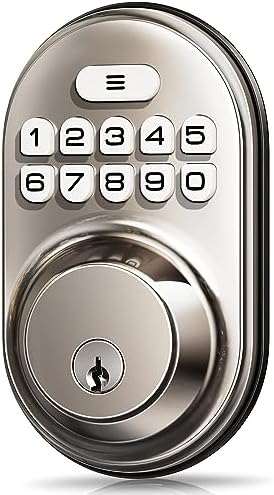 Keyless Entry Door Lock SATIN Nickel Smart Deadbolt Easy Install 4AA Batteries