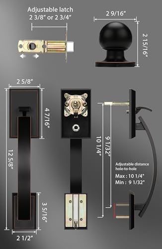 Golden Warm Oil Rubbed Bronze Front Door Handle Set