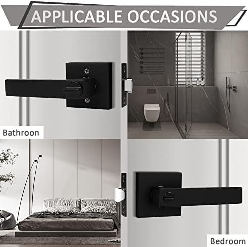 Privacy Door Lock Caps for Bedroom Bathroom with Black Finish