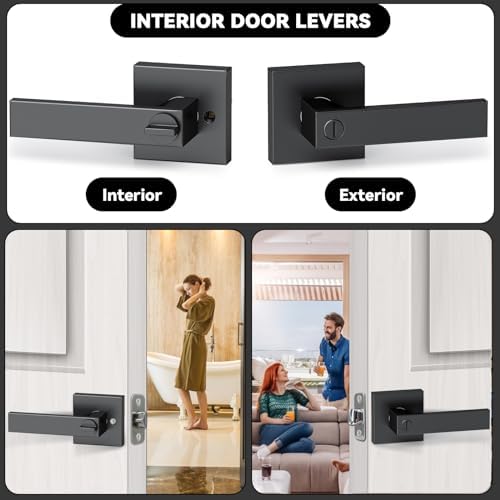 AceMining Privacy Keyless Door Handle Lever Set