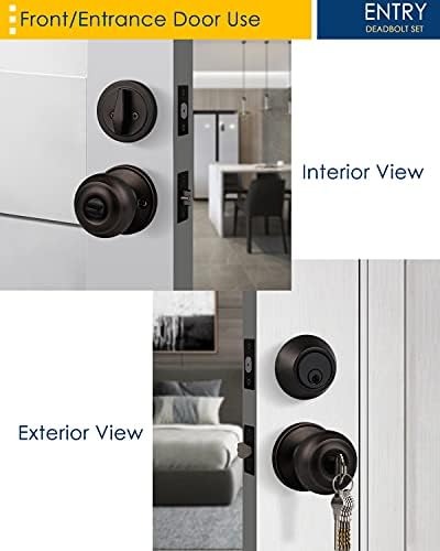 3-Pack Oil Rubbed Bronze Entry Door Knob and Deadbolt Set