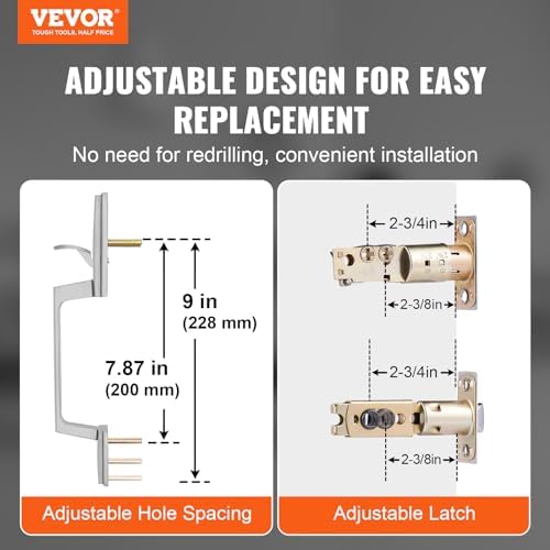 VEVOR Front Door Handle Set with Satin Nickel Hardware