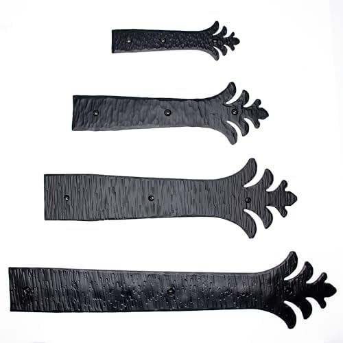 4 Pack 16 Inch Black Faux Strap Hinges Handcrafted Rustic Iron Farmhouse hinges
