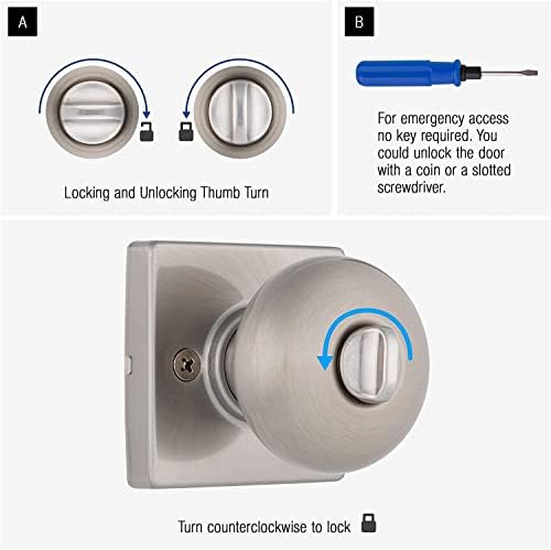 Brinks 6-Pack Satin Nickel Modern Door Knob Set