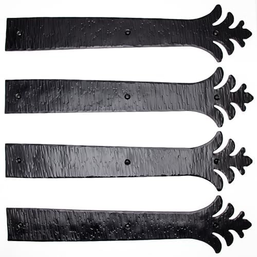 4 Pack 16 Inch Black Faux Strap Hinges Handcrafted Rustic Iron Farmhouse hinges