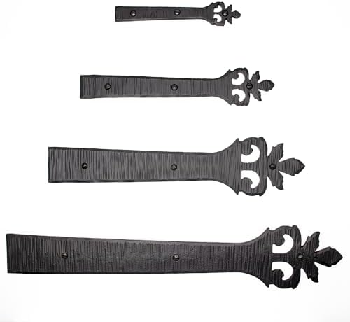 2-Pack 12 Black Faux Strap Hinges Rustic Farmhouse Door Hardware
