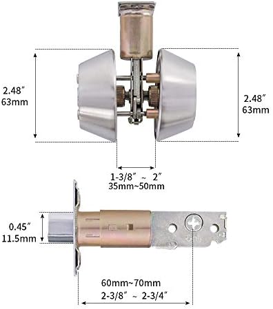 Double Keyed Deadbolt Lock PrivacyPassage Satin Stainless Steel Silver