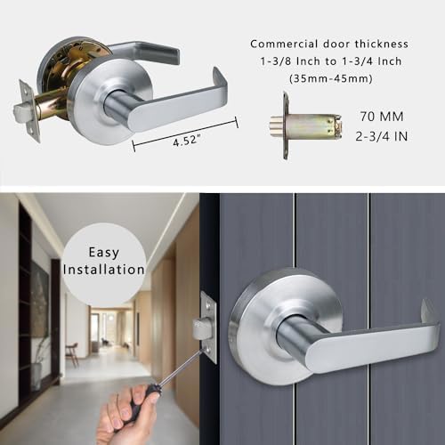 HISAFE Heavy Duty Commercial Passage Door Lever