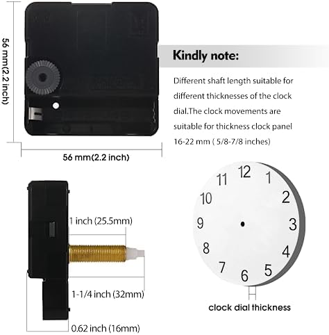 WinTaimSilent 32mm Long Shaft Clock Movement for DIY Repair Kits