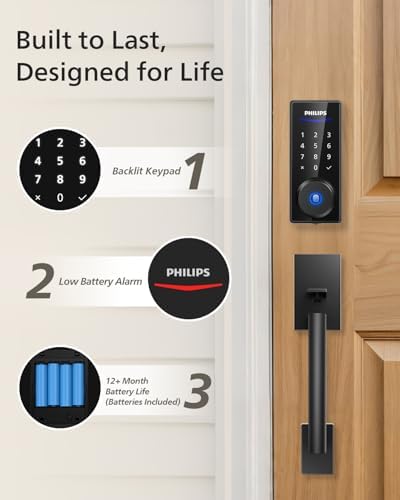 Philips Wi-Fi Smart Lock with Handle Keyless Entry Door Lock Set