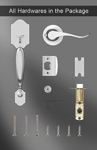 GoldenWarm Front Door Handle Nickel Entry Way