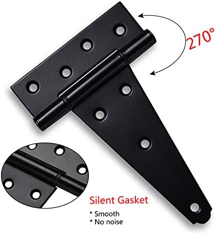Sankins 6-Inch T-Strap Hinges Heavy Duty for sheds yards barns