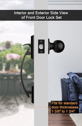 Golden Warm Oil Rubbed Bronze Front Door Handle Set