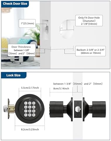 HIDALIFE Door Knob with Keypad Smart Secure and Easy to Use