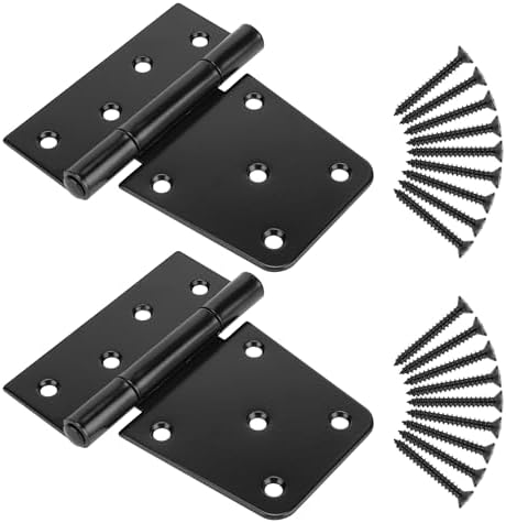 Durable 3-12 Gate Hinges Black Iron for Wooden Fences