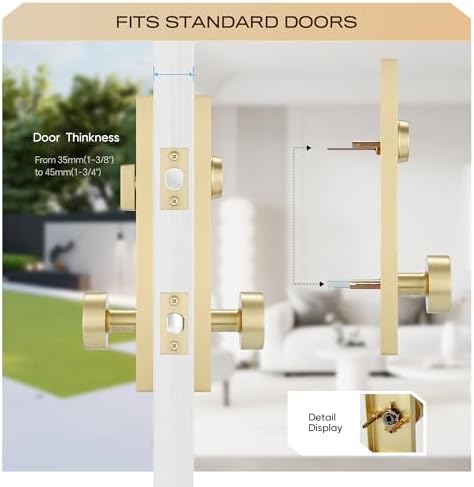 Leydebong Front Door Lock Set - SATIN BRASS