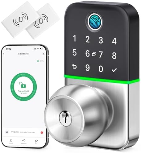 Smart Door Lock with fingerprint app entry weather-resistant