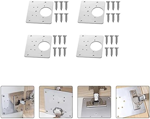 DOITOOL Black Door Hinges 4pcs Flat Brackets Stainless Steel