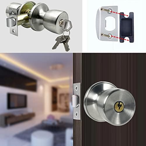 JOKO Stainless Steel Keyed Door knob and Lock Combo Set