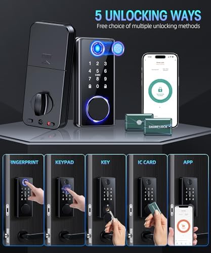PSOS Smart Deadbolt Lock for Front Door with Keyless Entry