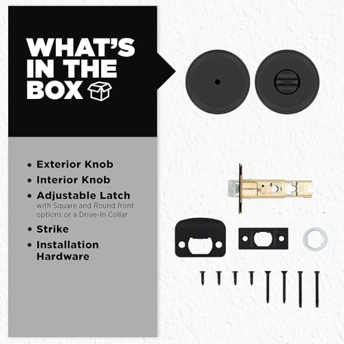 Kwikset Maven Interior Privacy Doorknob with Easy Setup and Smooth Release